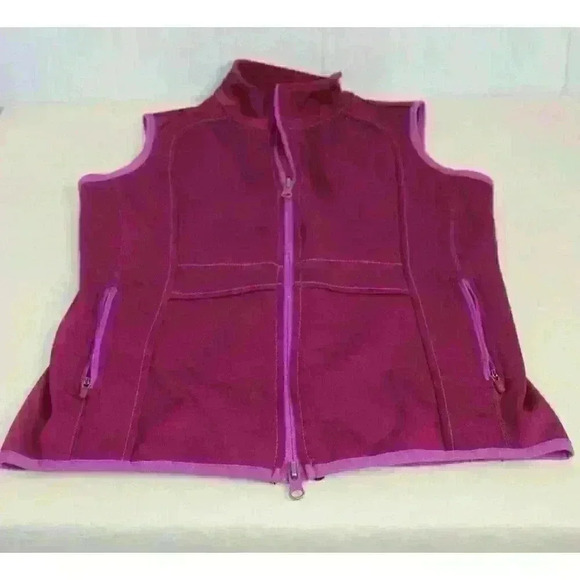 Athleta Athletic Fitted Tailored Vest Full Zip Magenta 4 Pockets Women's Size S - Picture 5 of 16